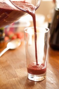 Pouring Chocoberry Smoothie
